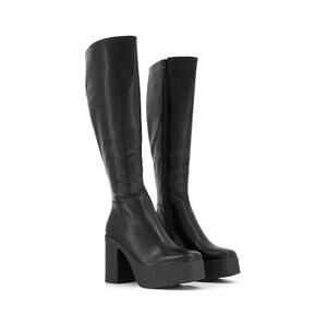 La Moda Slick Nicks Black Platform Knee Boots Size 10 Vegan